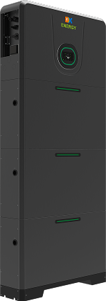 Black modular home battery tower